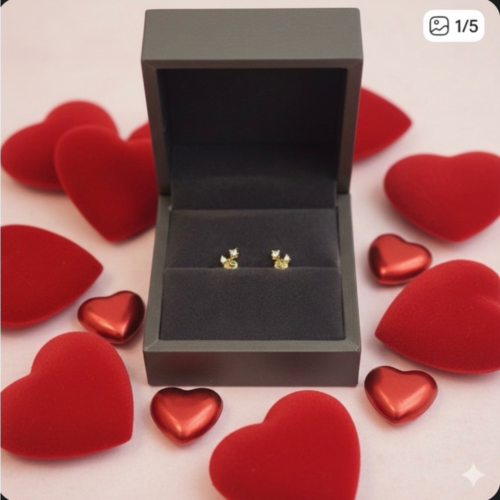Doting Dews Harriet Earrings 925 Sterling Silver Gold-Plated NWT - Picture 2 of 7